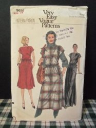 9656 EZ VOGUE  DRAWSTRING WAIST POCKET DRESS LENGTHS PATTERN 12